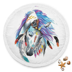 Cheval Cheval Indien Couverture De Plage Horse Indian Horse Beach Blanket Custom Made