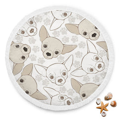 Chihuahua Couverture Plage Couverture Ronde Plage Beach Blanket Custom Made