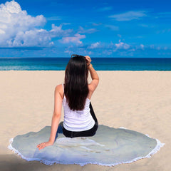 Couverture de plage ronde Design Cheval Blanc
