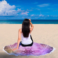 Couverture Plage Ronde Yoga Time