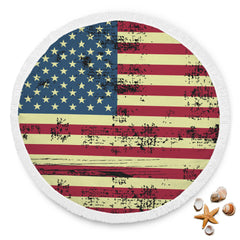 American Flag Couverture De Plage Ronde Drapeau Americain Beach Blanket Custom Made