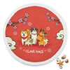 Image of Chien Couverture De Plage Ronde I Love Dogs Beach Blanket Custom Made