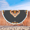 Image of Chien Couverture De Plage Ronde Loup Beach Blanket Custom Made