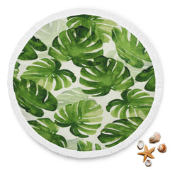 Couverture Plage Couverture Ronde Nénuphare Plage Plante Verte Beach Blanket Custom Made