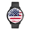 Image of Mens 40Mm / Black Amerique Drapeau Les Montres Fantaisies Montre Montre Aiguille Fantaisie Watch Custom Made