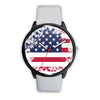 Image of Mens 40Mm / White Amerique Drapeau Les Montres Fantaisies Montre Montre Aiguille Fantaisie Watch Custom Made