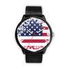 Image of Mens 40Mm / Metal Mesh Amerique Drapeau Les Montres Fantaisies Montre Montre Aiguille Fantaisie Watch Custom Made