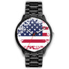 Image of Mens 40Mm / Metal Link Amerique Drapeau Les Montres Fantaisies Montre Montre Aiguille Fantaisie Watch Custom Made