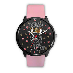 Mens 40Mm / Pink Amour Du Chien Animaux Chien Coeur Les Montres Fantaisies Watch Custom Made