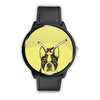 Image of Mens 40Mm / Black Animaux Bouledogue Chien Les Montres Fantaisies Montre Watch Custom Made