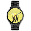 Image of Mens 40Mm / Metal Link Animaux Bouledogue Chien Les Montres Fantaisies Montre Watch Custom Made