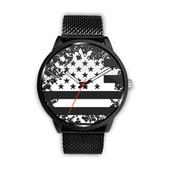 Mens 40Mm / Metal Mesh Drapeau Etoile Les Montres Fantaisies Montre Montre Aiguille Fantaisie Watch Custom Made