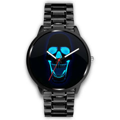 Mens 40Mm / Metal Link Blue Skull Crane Led Crane Led Skull Les Montres Fantaisies Watch Custom Made