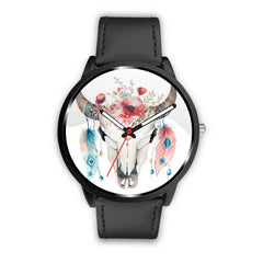 Mens 40Mm / Black Animaux Buffle Indien Les Montres Fantaisies Montre Watch Custom Made