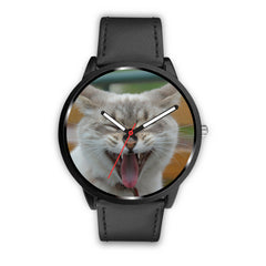 Mens 40Mm / Black Animaux Chat Les Montres Fantaisies Montre Montre Aiguille Fantaisie Watch Custom Made