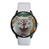 Image of Mens 40Mm / White Animaux Chat Les Montres Fantaisies Montre Montre Aiguille Fantaisie Watch Custom Made