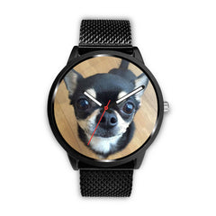 Mens 40Mm / Metal Mesh Animaux Chien Chihuahua Les Montres Fantaisies Montre Watch Custom Made