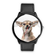 Mens 40Mm / Black Animaux Chien Chihuahua Fun Les Montres Fantaisies Watch Custom Made