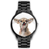 Image of Mens 40Mm / Metal Link Animaux Chien Chihuahua Fun Les Montres Fantaisies Watch Custom Made