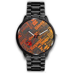 Mens 40Mm / Metal Link Design Designer Graffiti Les Montres Fantaisies Lifestyle Watch Custom Made