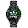 Image of Mens 40Mm / Metal Link Adidas Les Montres Fantaisies Montre Feuille Bambou Montre Adidas Montre Aiguille Fantaisie Watch Custom Made