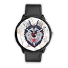 Image of Mens 40Mm / Black Animaux Chien Husky Les Montres Fantaisies Marbre Watch Custom Made