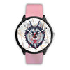 Image of Mens 40Mm / Pink Animaux Chien Husky Les Montres Fantaisies Marbre Watch Custom Made