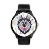 Image of Mens 40Mm / Metal Mesh Animaux Chien Husky Les Montres Fantaisies Marbre Watch Custom Made