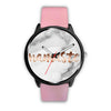Image of Mens 40Mm / Pink Les Montres Fantaisies Marble Watches Montre Namaste Marble Montre Aiguille Fantaisie Montre Bague Fantaisie Watch Custom
