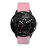 Image of Mens 40Mm / Pink Black Marble Les Montres Fantaisies Marbre Noire Montre Black Marble Montre Aiguille Fantaisie Watch Custom Made