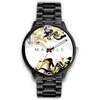 Image of Mens 40Mm / Metal Link Fashion Golden Marble Les Montres Fantaisies Montre Golden Marble Montre Aiguille Fantaisie Watch Custom Made