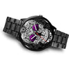 Image of Girly Les Montres Fantaisies Montre Rose Skulls Black Montre Aiguille Fantaisie Montre Bague Fantaisie Watch Custom Made