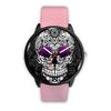 Image of Mens 40Mm / Pink Girly Les Montres Fantaisies Montre Rose Skulls Black Montre Aiguille Fantaisie Montre Bague Fantaisie Watch Custom Made