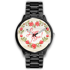 Mens 40Mm / Metal Link Fashion Fleur Les Montres Fantaisies Love You Montre Aiguille Fantaisie Watch Custom Made