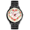 Image of Mens 40Mm / Metal Link Fashion Fleur Les Montres Fantaisies Love You Montre Aiguille Fantaisie Watch Custom Made