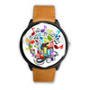 Image of Mens 40Mm / Brown Jaime La Musique Les Montres Fantaisies Montre Music Lovers Montre Aiguille Fantaisie Montre Bague Fantaisie Watch Custom