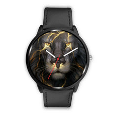 Mens 40Mm / Black Animal Design Lion Les Montres Fantaisies Lion Montre Tonnerre De Lion Watch Custom Made