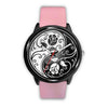 Image of Mens 40Mm / Pink Fashion Girly Les Montres Fantaisies Montre Ying-Yang Roses Montre Aiguille Fantaisie Watch Custom Made