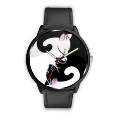 Mens 40Mm / Black Animal Animaux Chat Chat Mignon Cute Cats Watch Custom Made