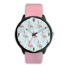 Mens 40Mm / Pink Animaux Fantaisies Fashion Flamant Flamant Rose Watch Custom Made