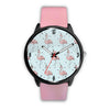 Image of Mens 40Mm / Pink Animaux Fantaisies Fashion Flamant Flamant Rose Watch Custom Made