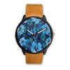 Image of Mens 40Mm / Brown Bleu Fleur Fleur Bleu Les Montres Fantaisies Montre Aiguille Fantaisie Watch Custom Made