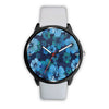 Image of Mens 40Mm / White Bleu Fleur Fleur Bleu Les Montres Fantaisies Montre Aiguille Fantaisie Watch Custom Made