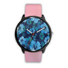 Image of Mens 40Mm / Pink Bleu Fleur Fleur Bleu Les Montres Fantaisies Montre Aiguille Fantaisie Watch Custom Made