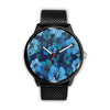 Image of Mens 40Mm / Metal Mesh Bleu Fleur Fleur Bleu Les Montres Fantaisies Montre Aiguille Fantaisie Watch Custom Made