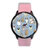 Image of Mens 40Mm / Pink Animaux Cartoon Dogs Les Montres Fantaisies Montre Aiguille Fantaisie Watch Custom Made