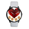 Image of Mens 40Mm / White Coeur Fashion Les Montres Fantaisies Love Montre Watch Custom Made